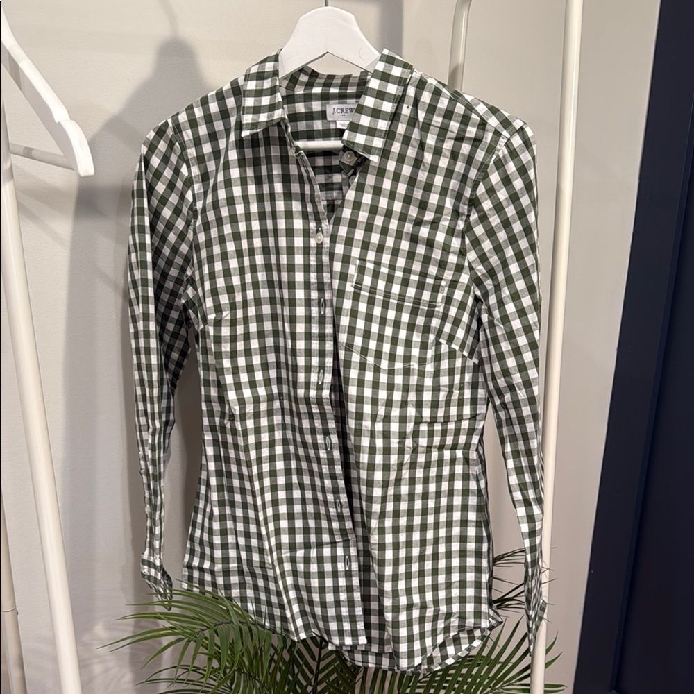 J. Crew Green Checkered Shirt